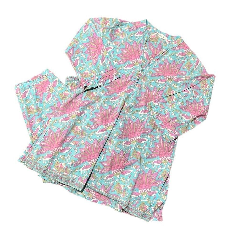 TARa C TARa Turquoise Pink Floral Co-ord Set Size S